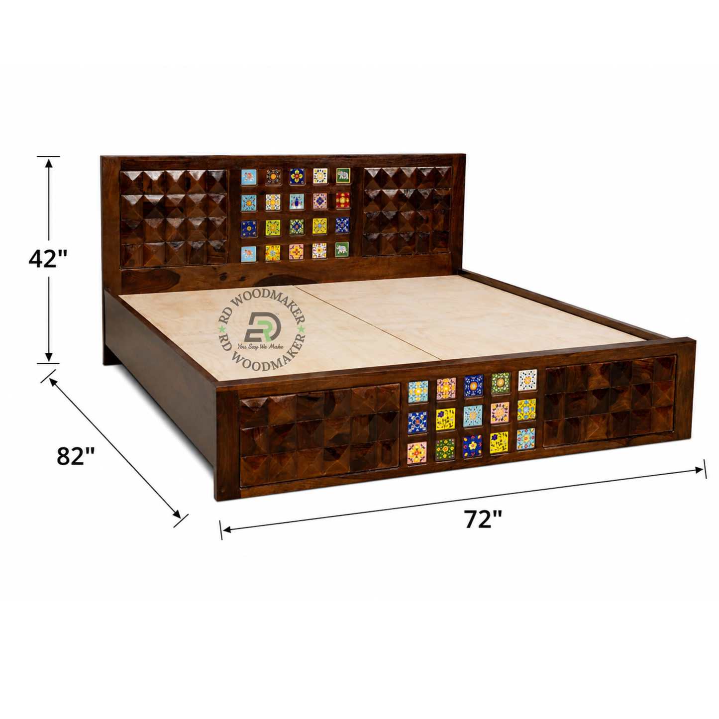 HERITAGE MOSAIC SOLID WOOD BED