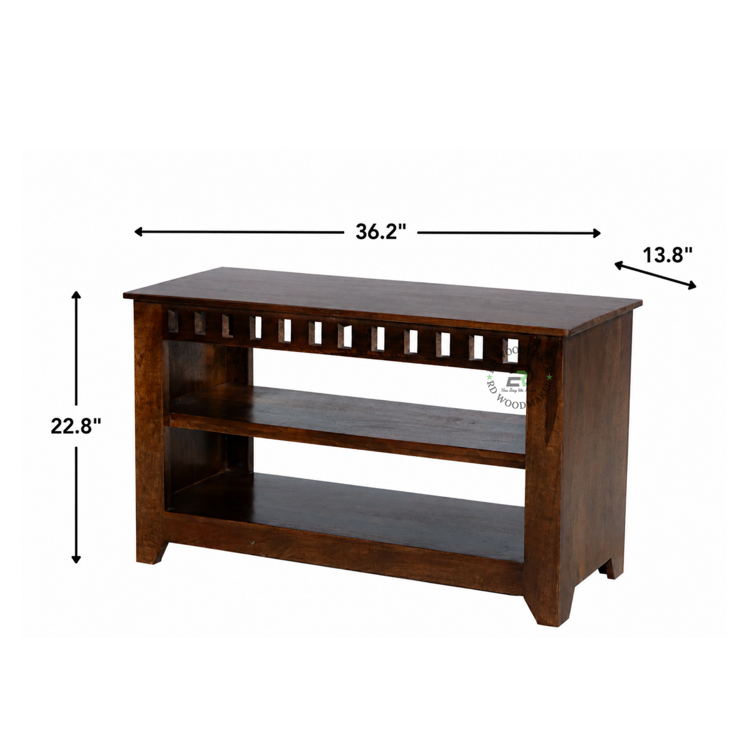 CLASSIC OPEN SHELF SOLID WOOD SIDEBOARD