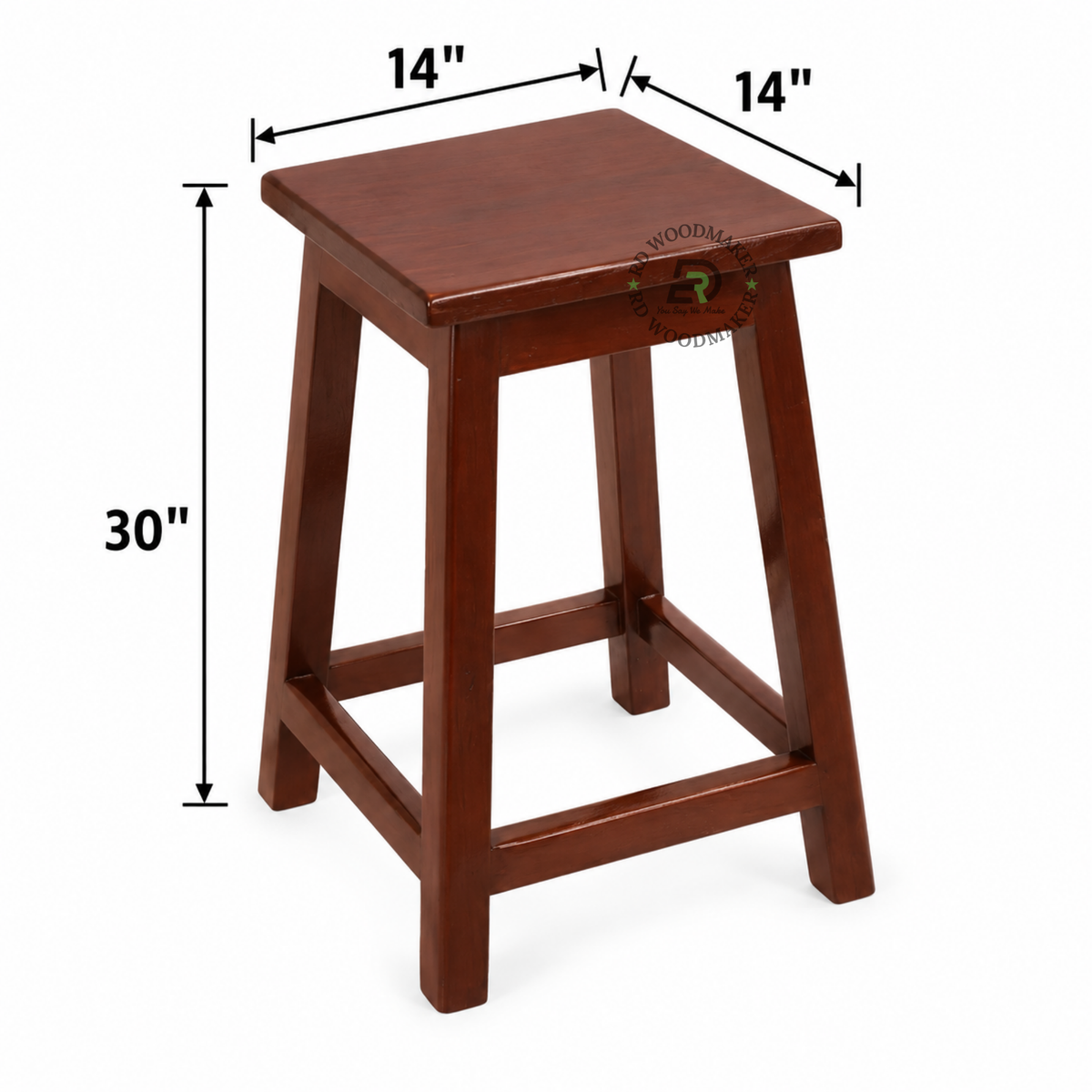 RIVEN SQUARE SOLID WOOD BAR STOOL