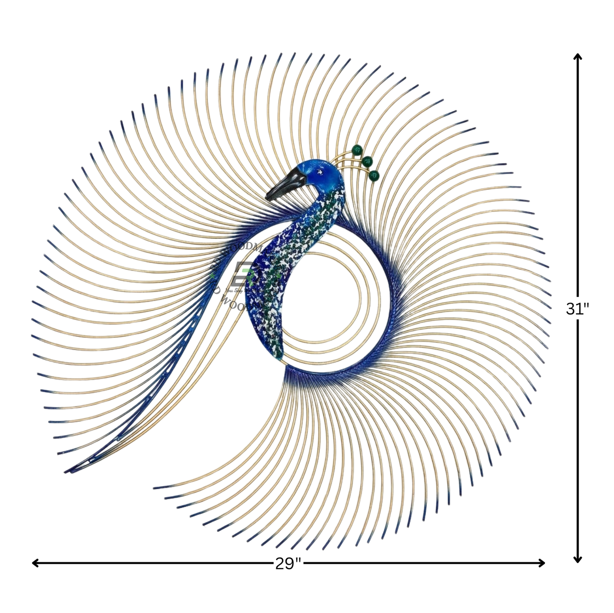 ROYAL PEACOCK METALLIC WALL ART