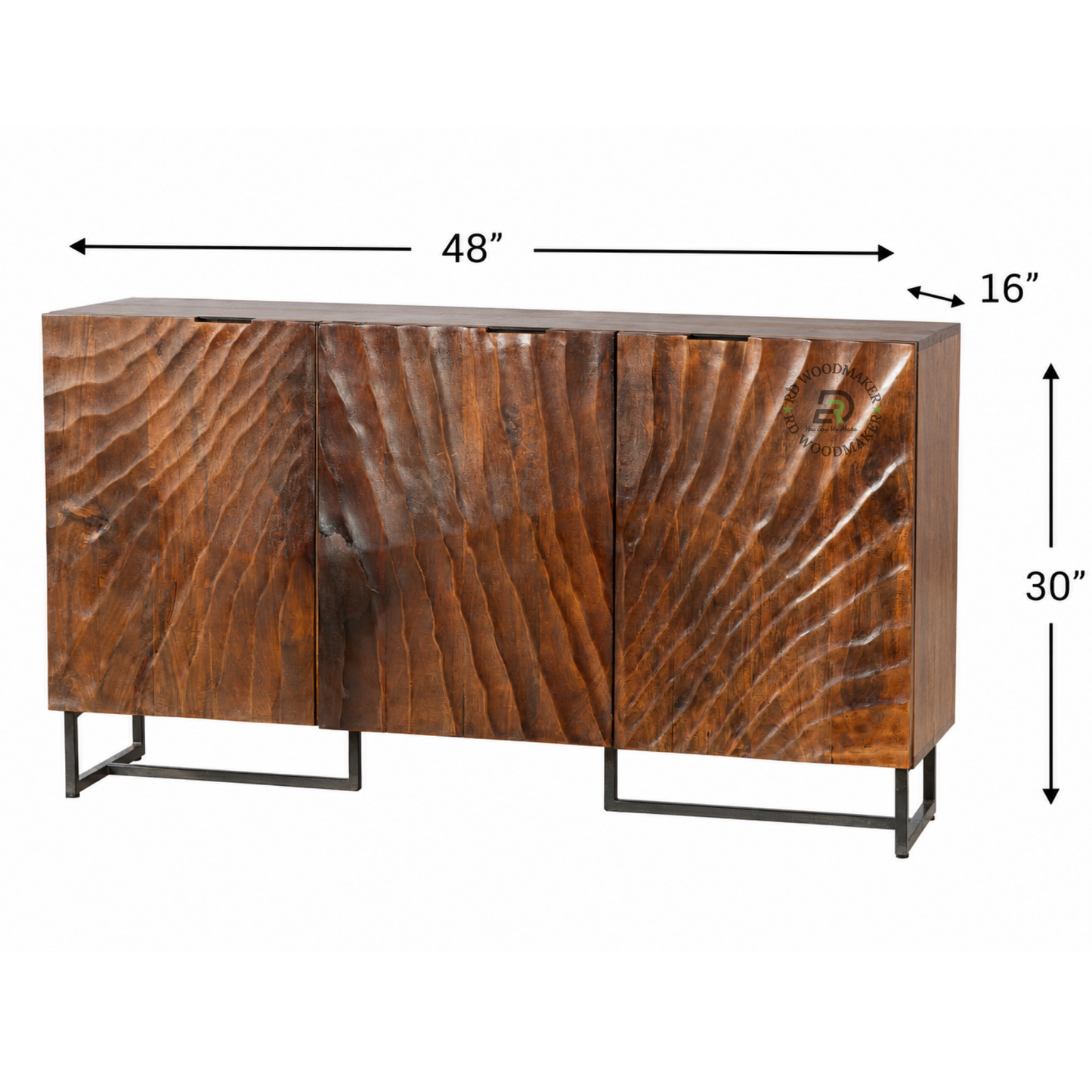 SCULPTED MODERN SOLID WOOD SIDEBOARD