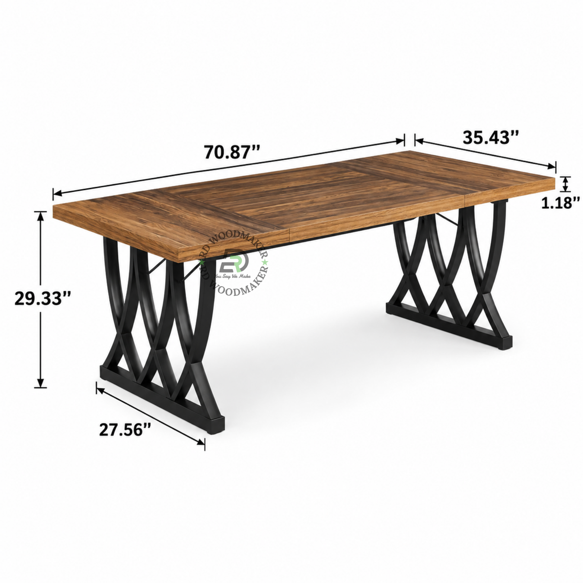 ORION INDUSTRIAL SOLID WOOD DINING TABLE