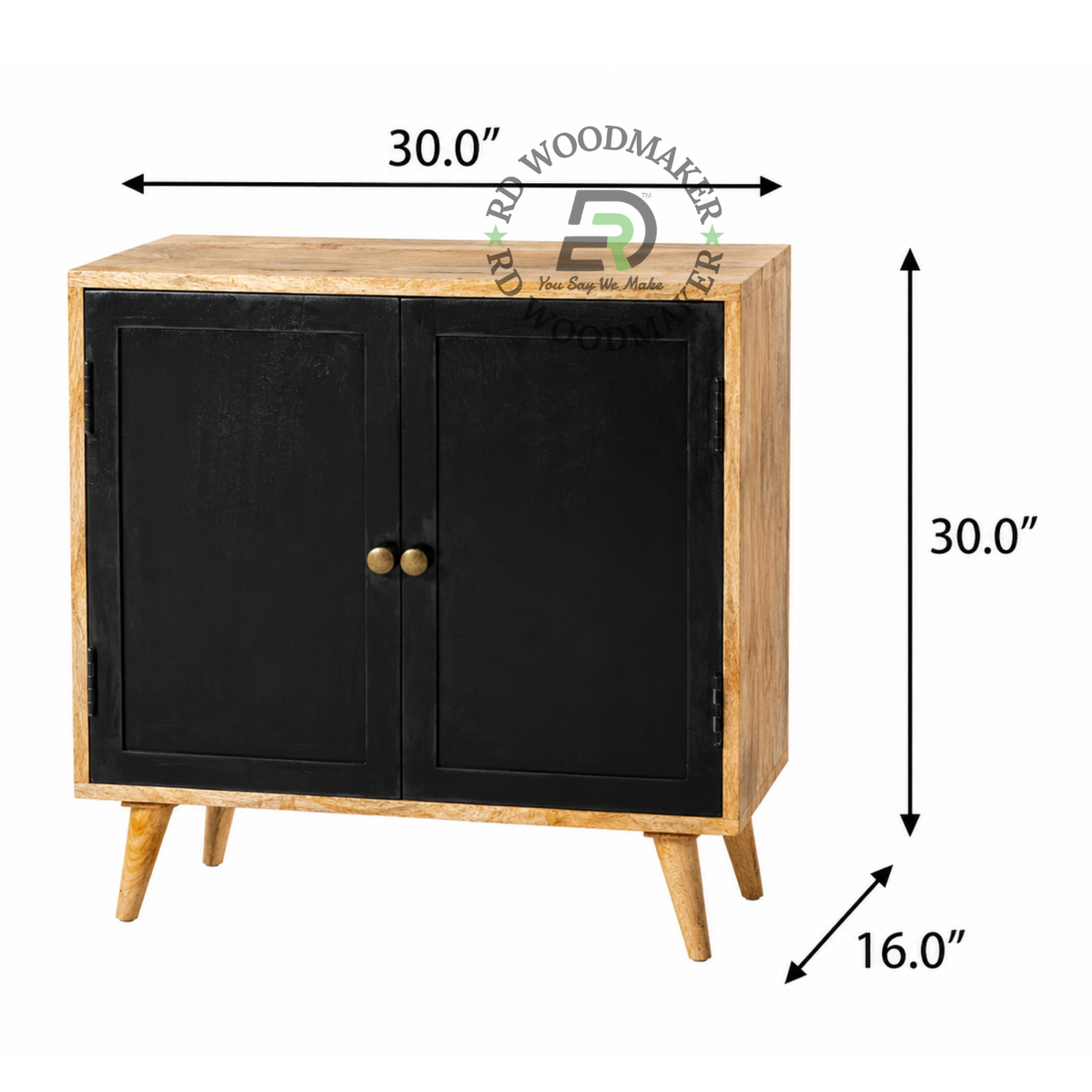 MODERN SOLID WOOD 2 DOOR BEDSIDE TABLE
