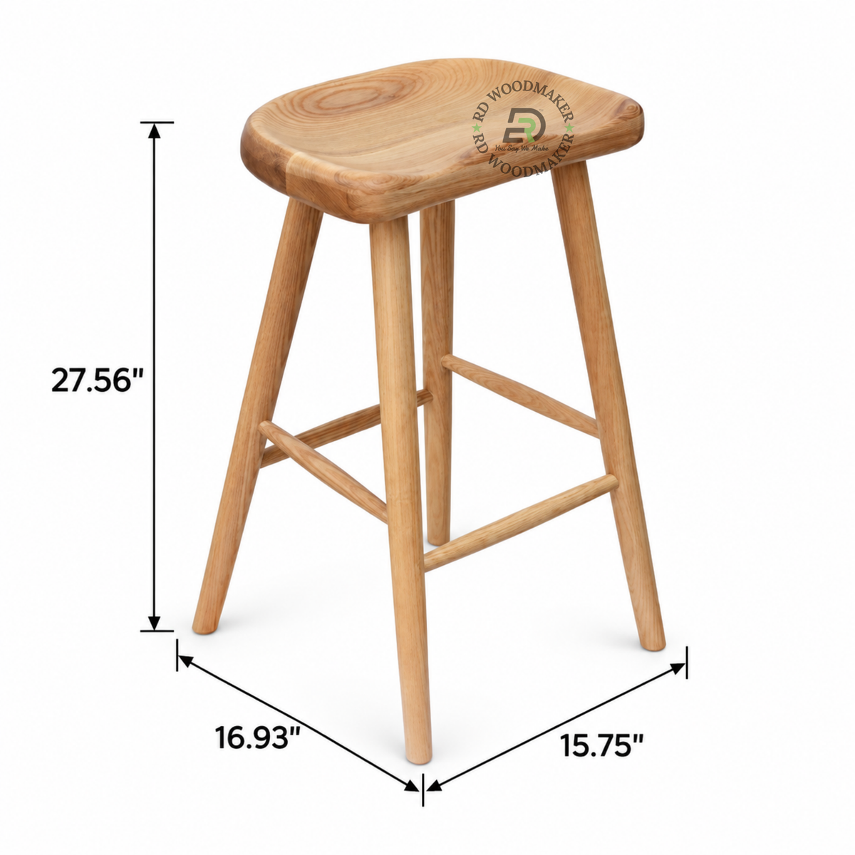 LYRA SCULPTED SOLID WOOD COUNTER STOOL