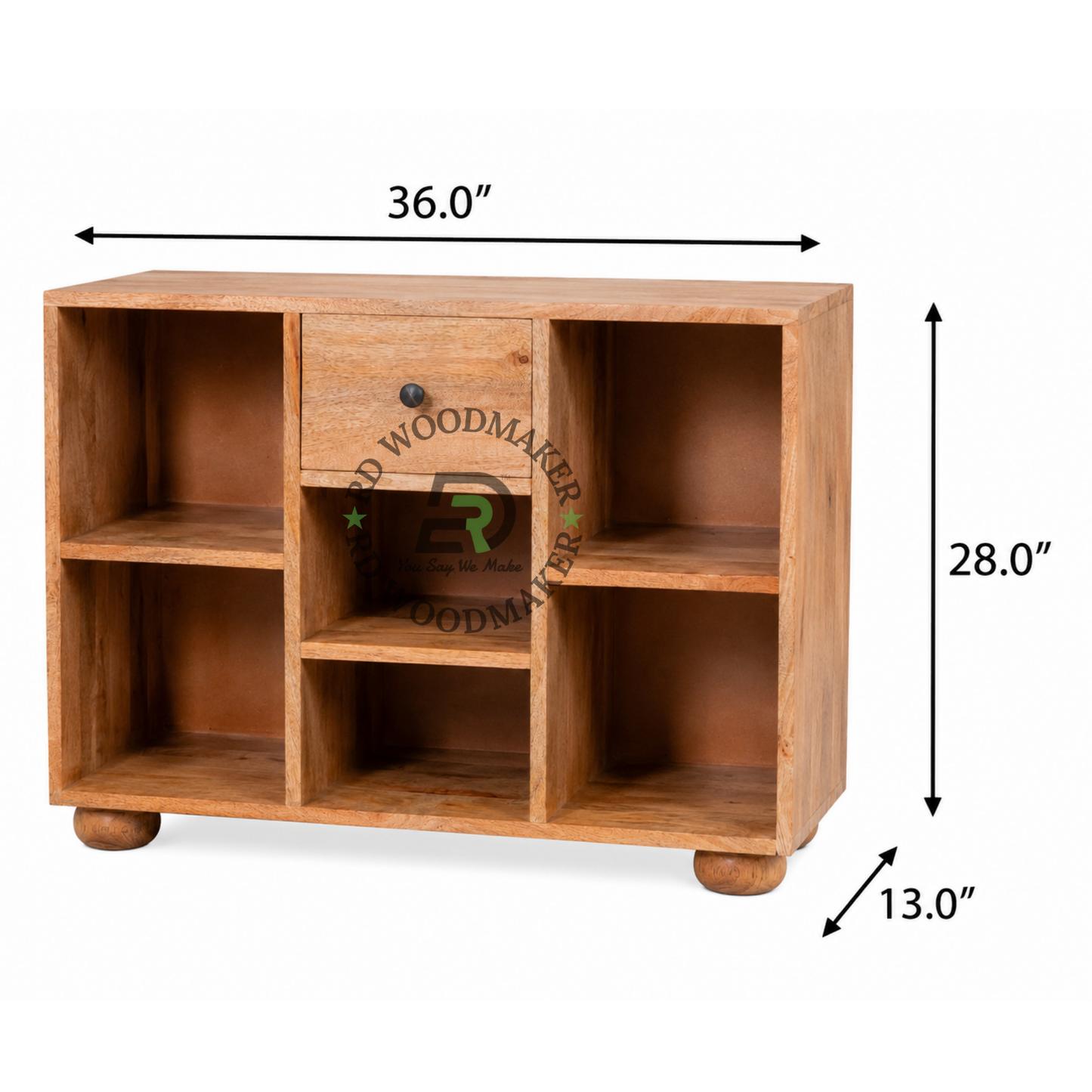 MODERN OPEN DISPLAY SOLID WOOD CABINET