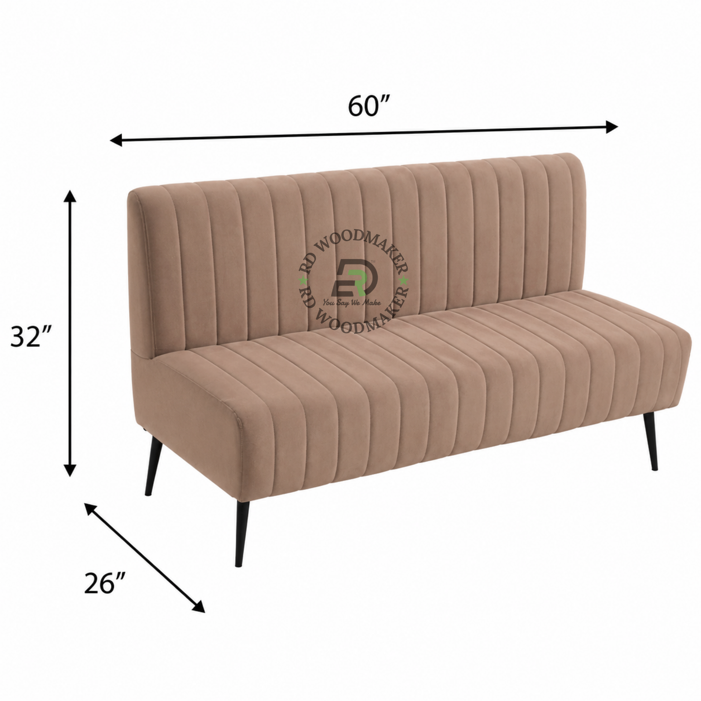 MODERN BEIGE VERTICAL CHANNEL UPHOLSTERED THREE-SEATER SOFA