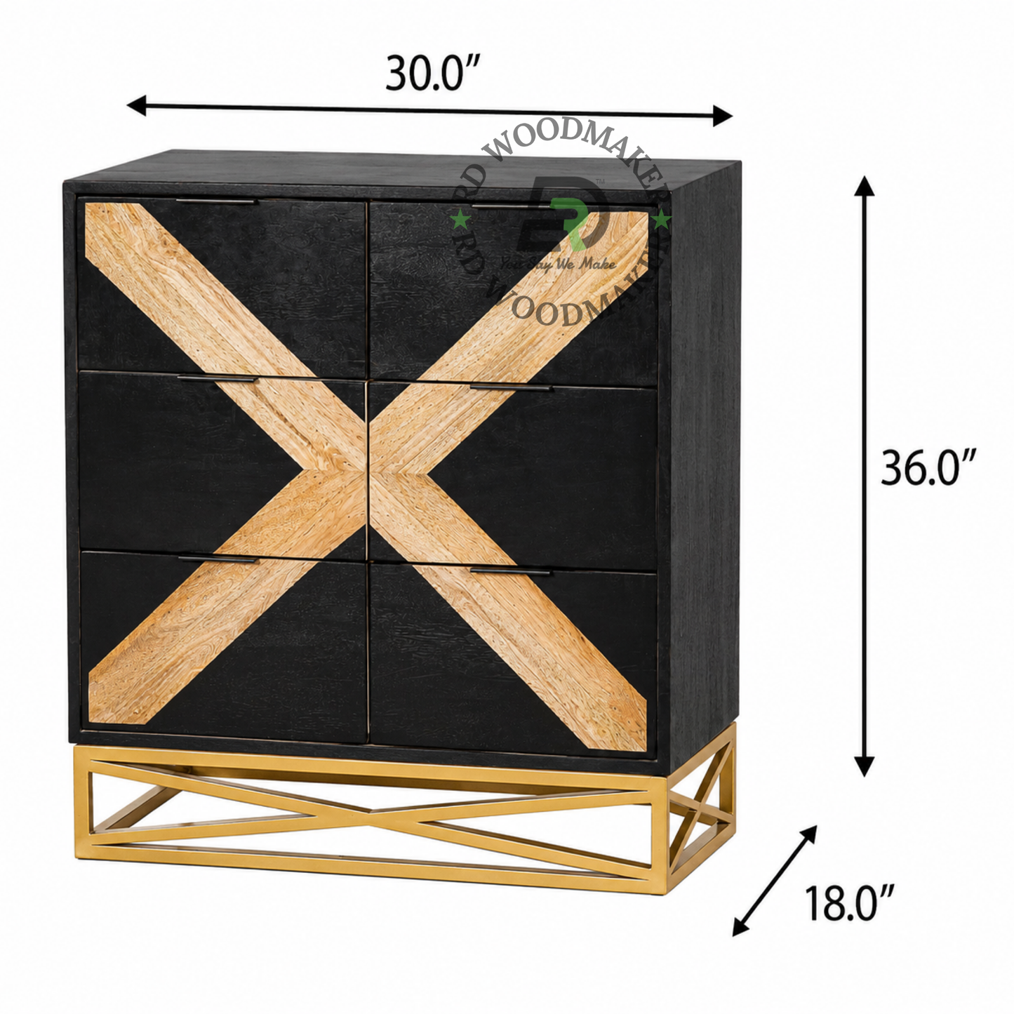 MODERN SIX-DOOR SOLID WOOD STORAGE CABINET