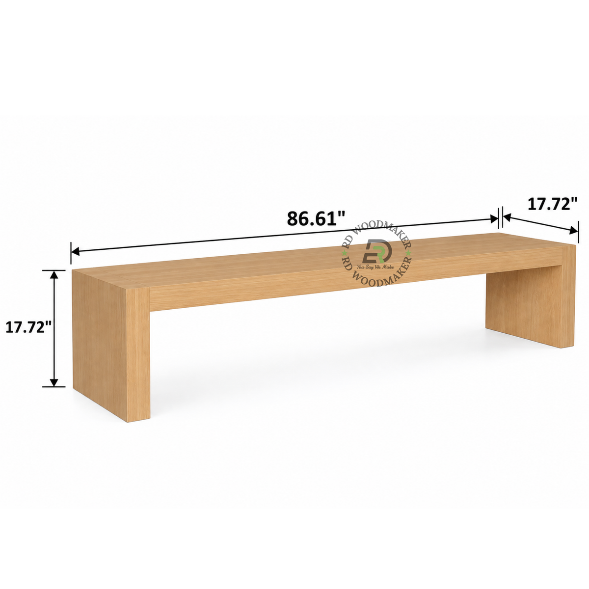 LYRA EXTRA-LONG MINIMAL SOLID WOOD BENCH