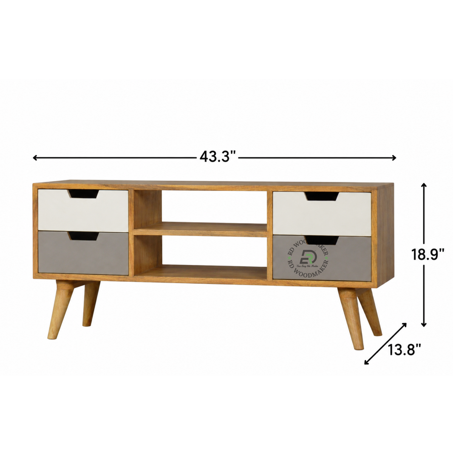 SCANDINAVIAN SOLID WOOD FOUR DRAWER SIDEBOARD