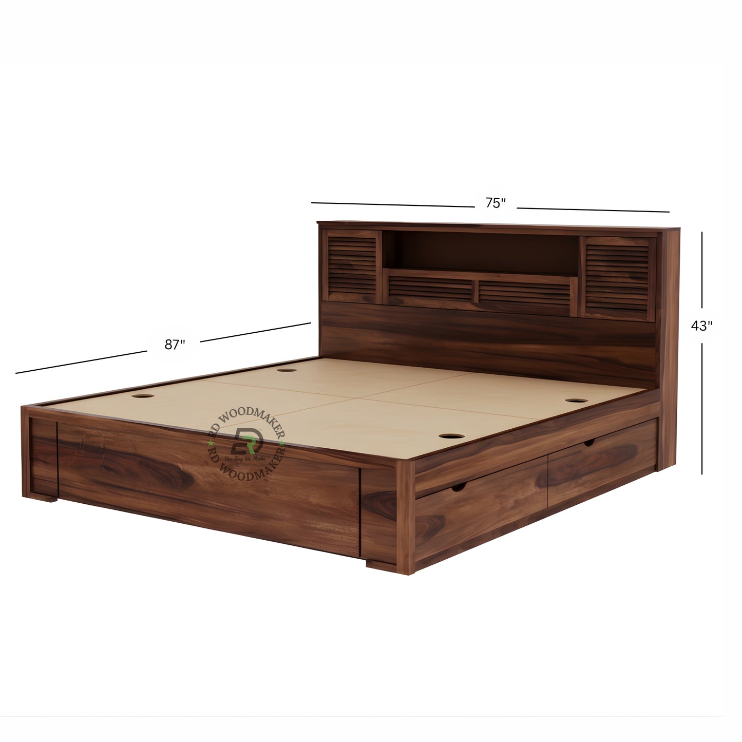 SMARTLINE STORAGE WOODEN BED