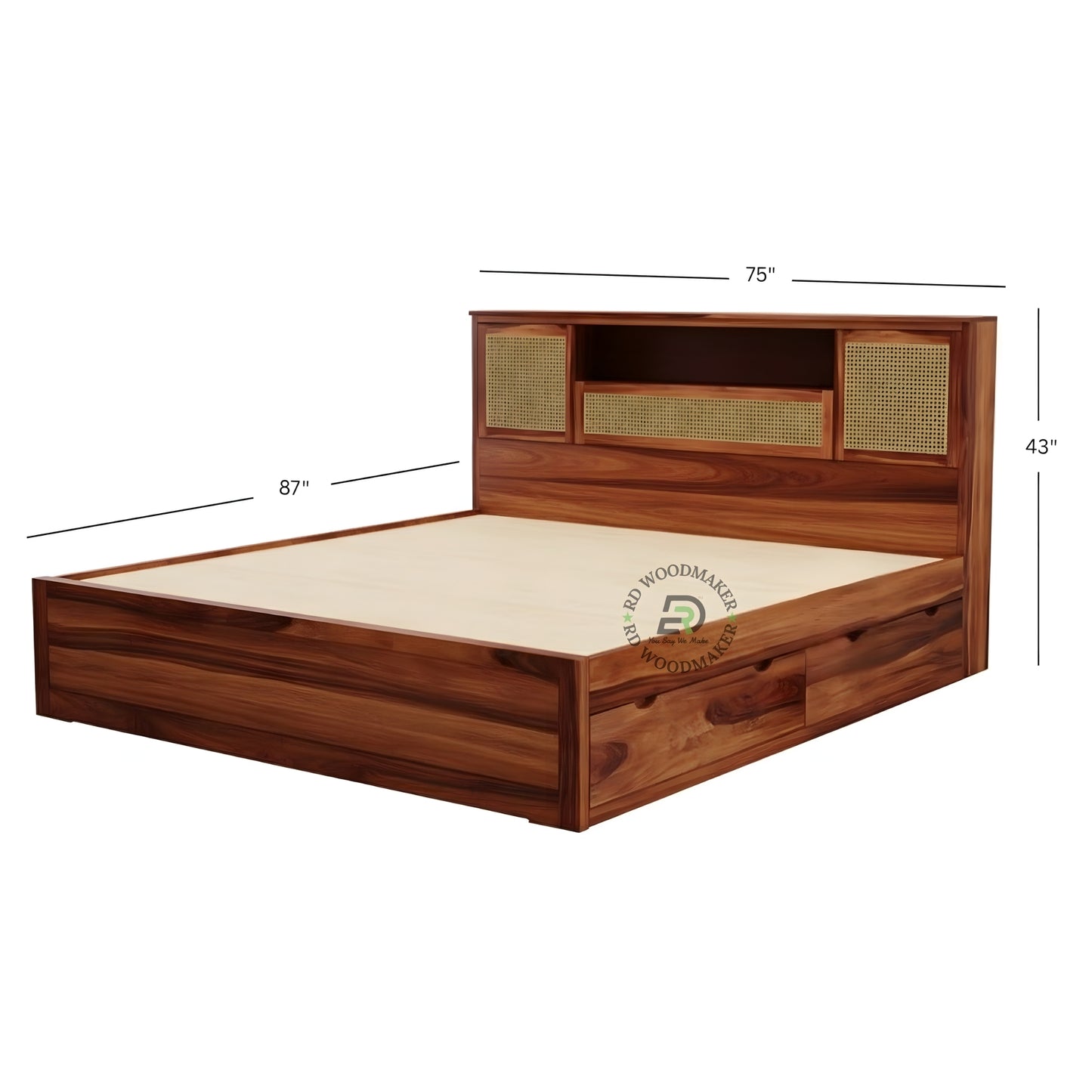 URBAN CANE STORAGE WOODEN BED
