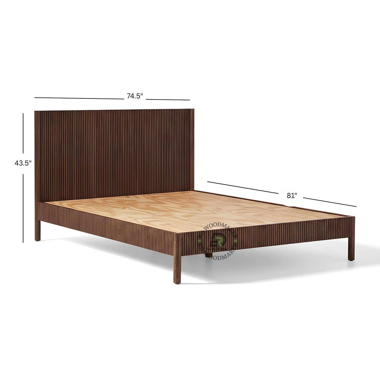 RIBBED PANEL WOODEN BED