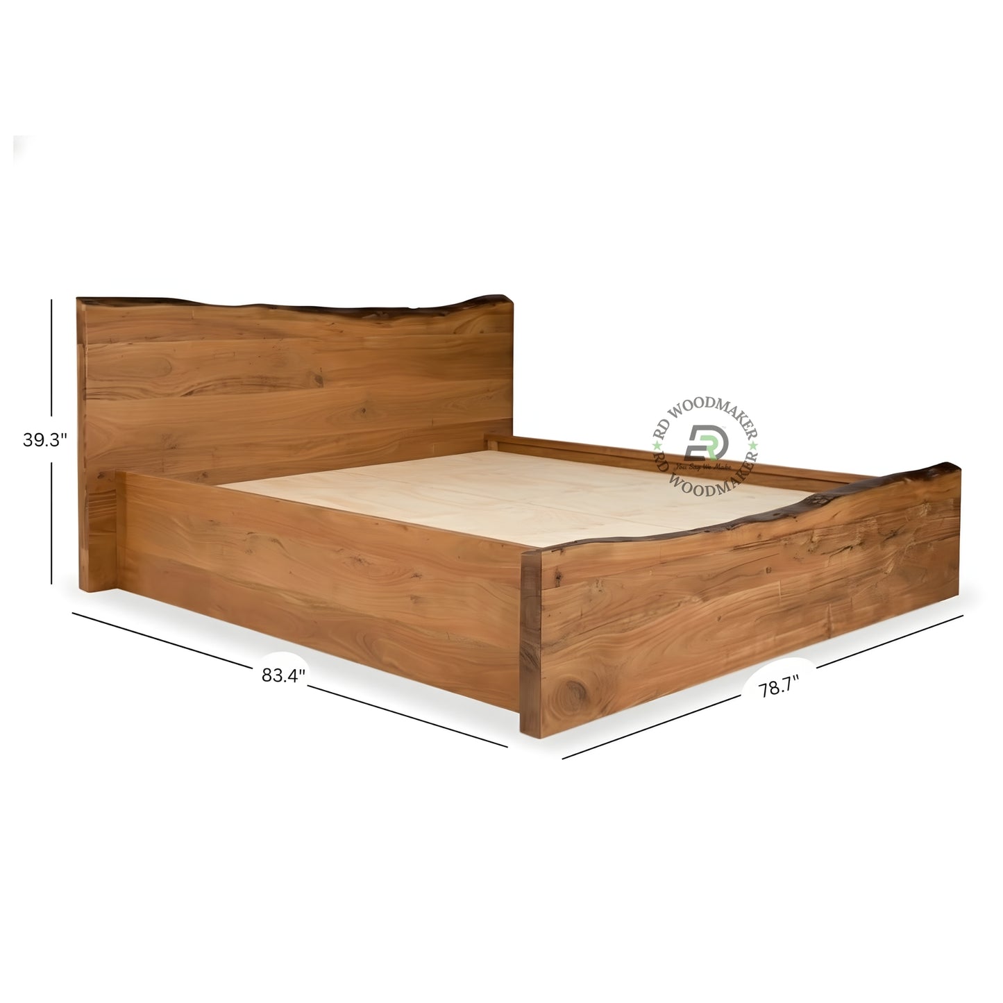 LIVE EDGE SOLID WOOD PLATFORM BED