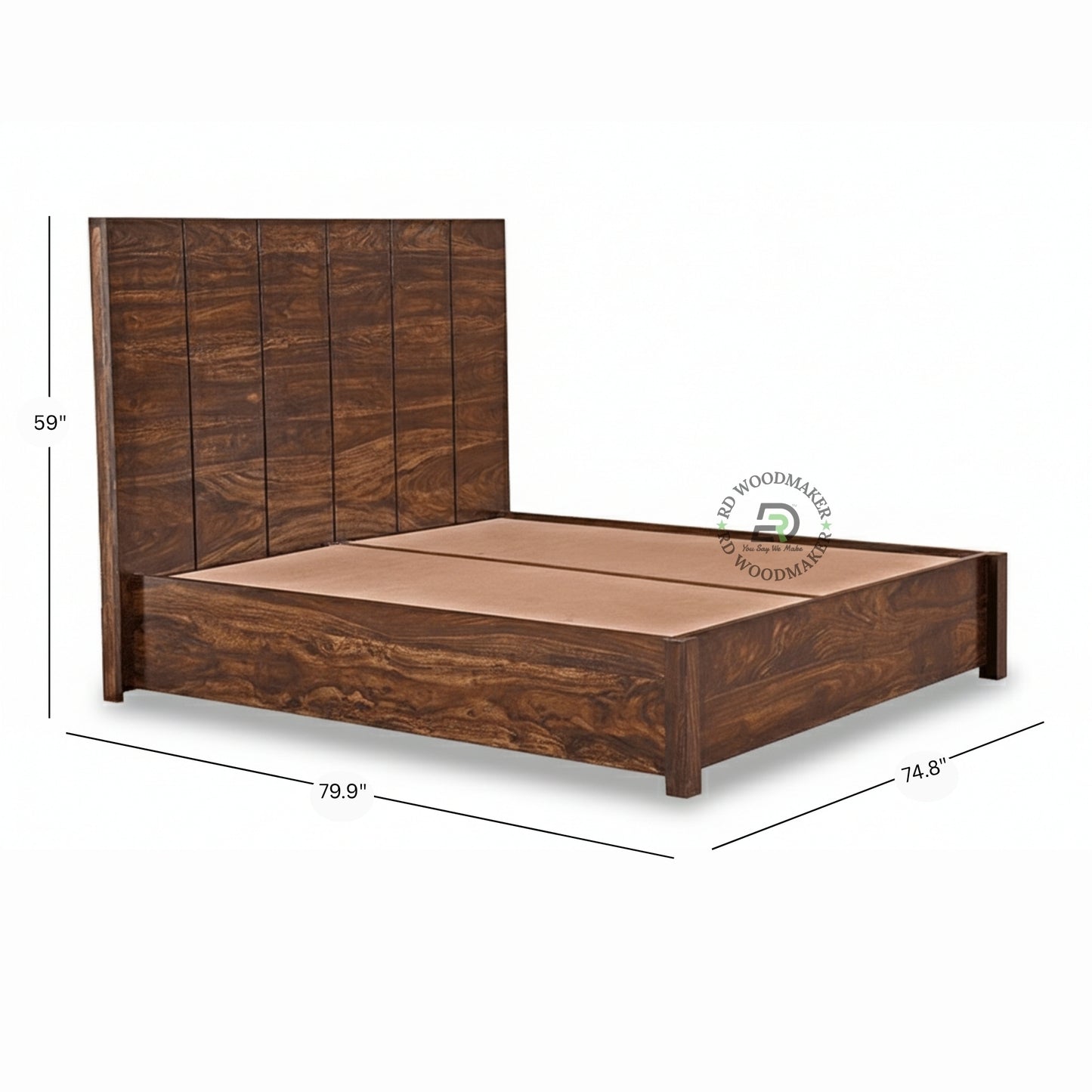 VERTICAL PANEL SOLID WOOD BED