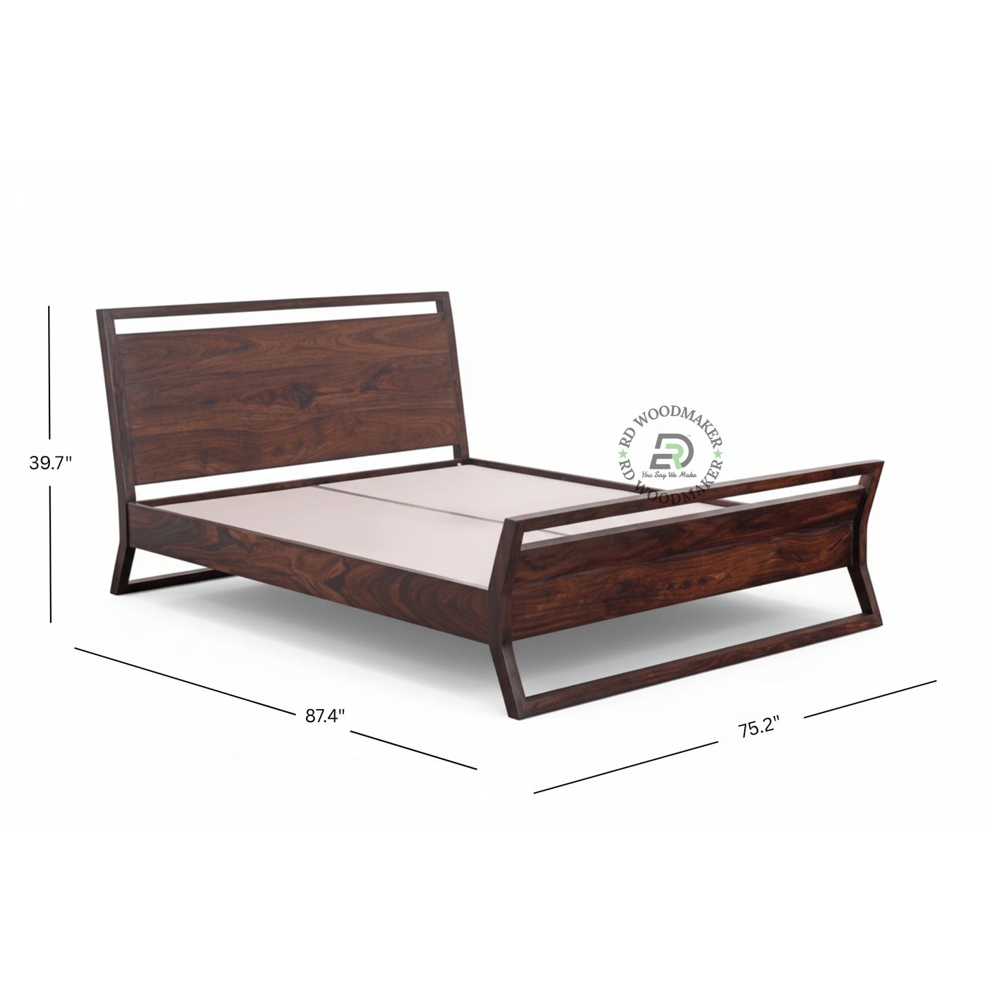 CONTEMPORARY OPEN FRAME WOODEN BED