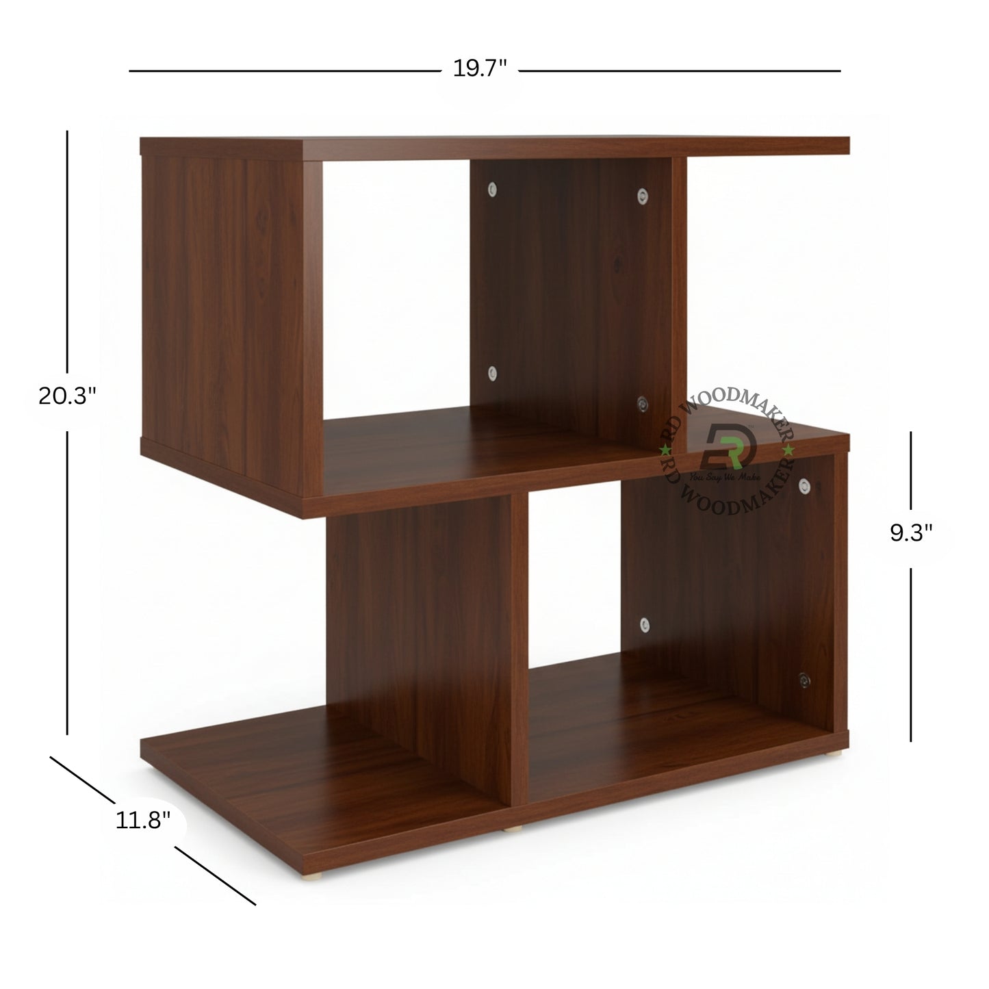 MODERN ZIGZAG WOODEN BEDSIDE TABLE