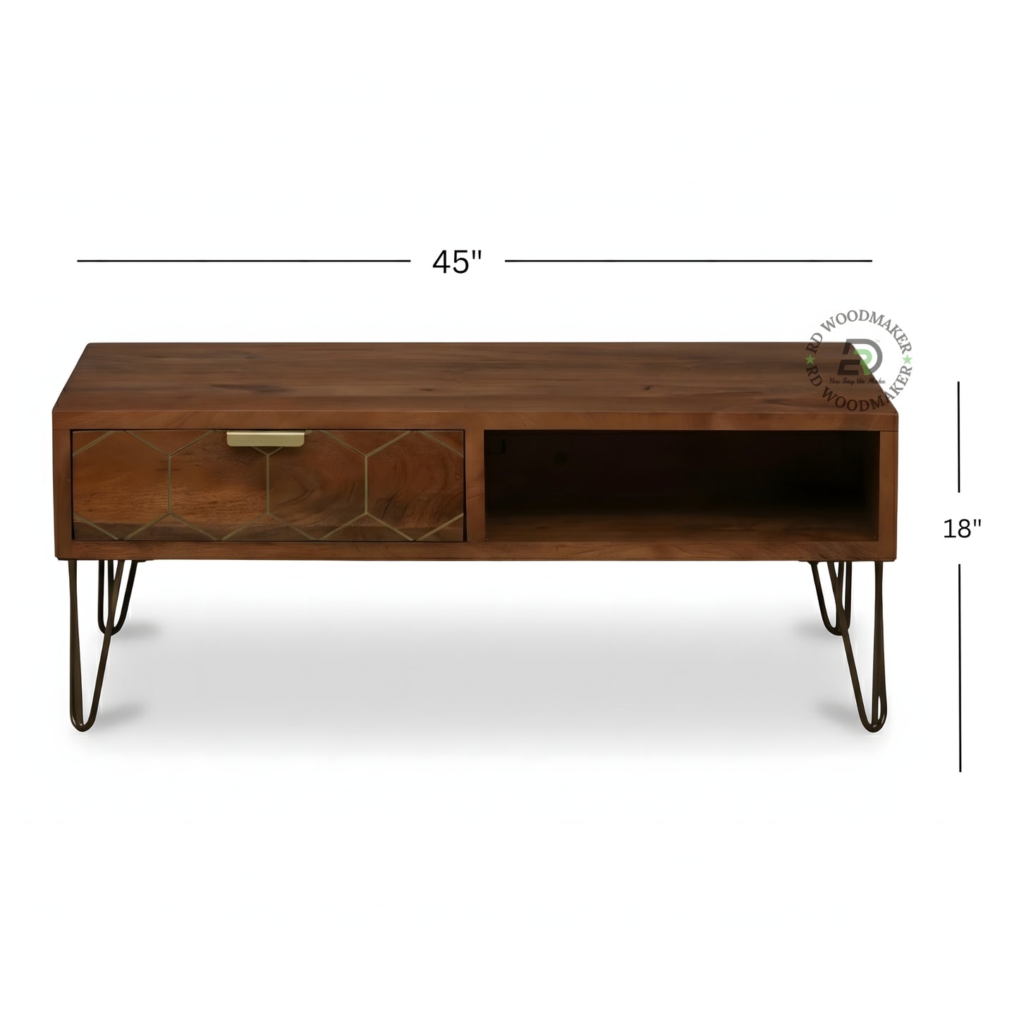MODERN RECTANGULAR WOODEN COFFEE TABLE WITH STORAGE