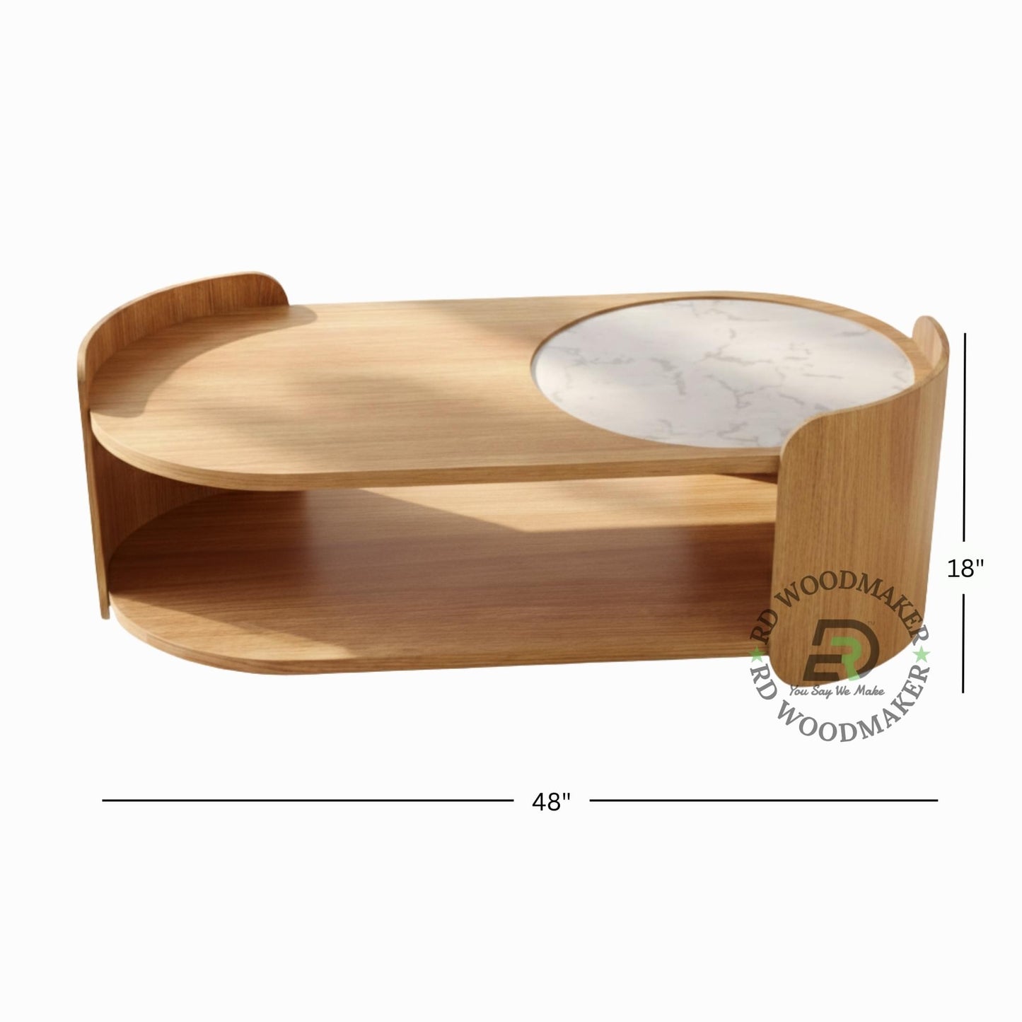 AURORA CURVE MARBLE TOP COFFEE TABLE