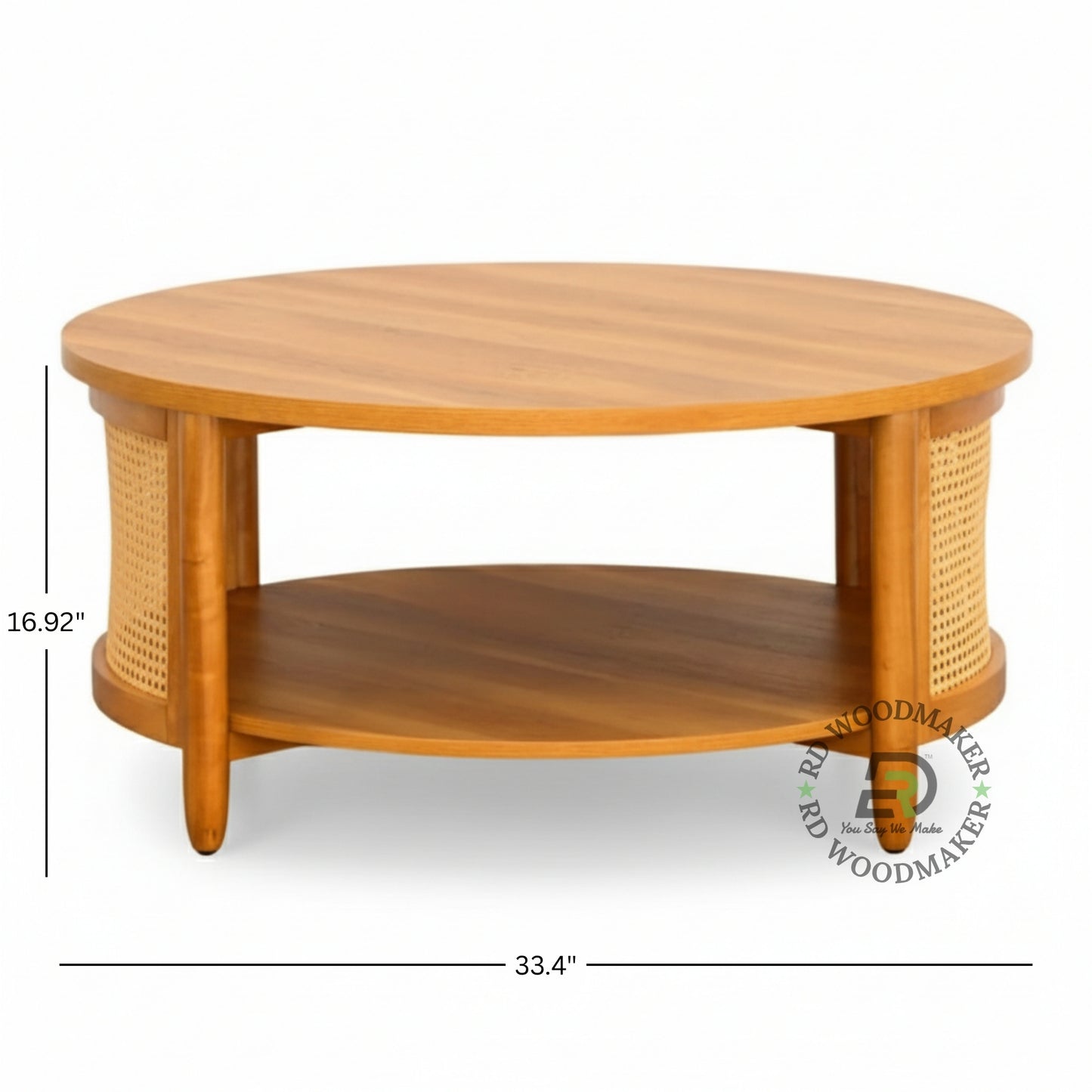 BOHEMIAN STYLE ROUND WOODEN COFFEE TABLE