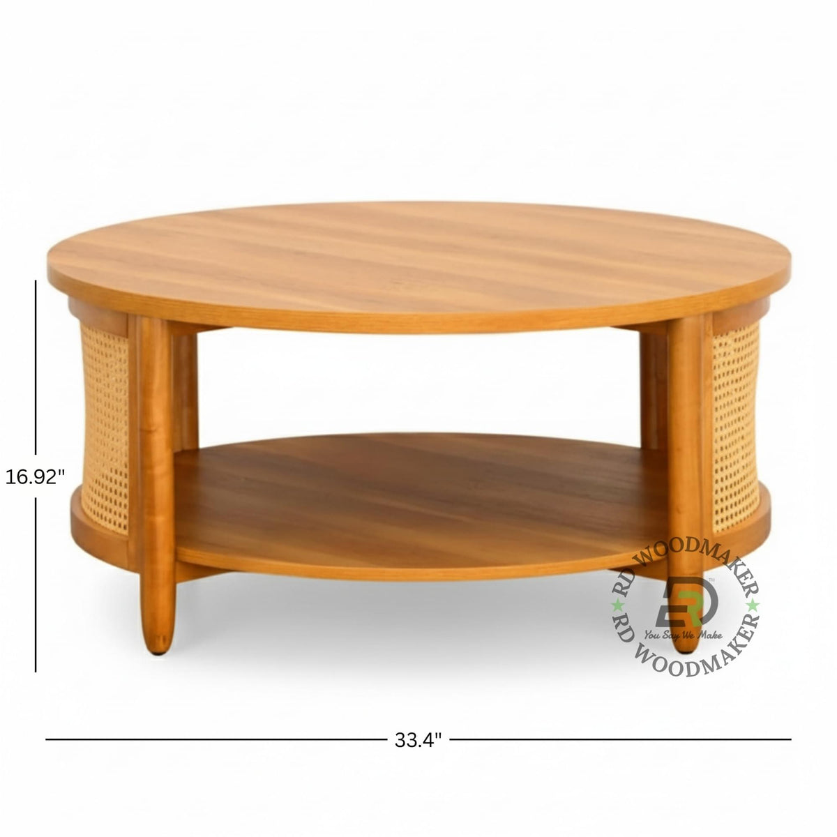 BOHEMIAN STYLE ROUND WOODEN COFFEE TABLE