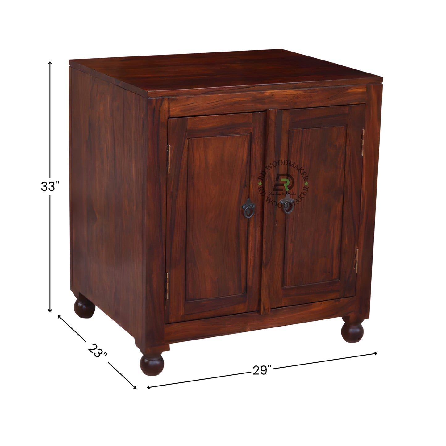 CLASSIC SOLID WOOD DOUBLE DOOR CABINET WITH ROUND FEET