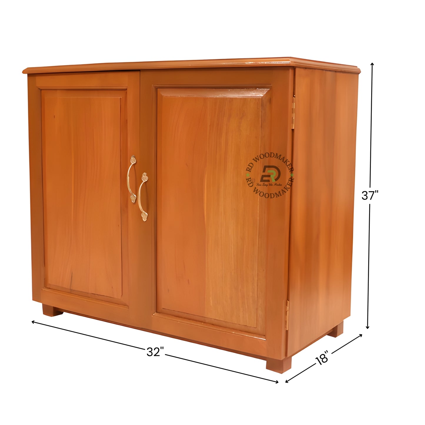 MINIMAL TWO DOOR PLAIN WOOD STORAGE CABINET
