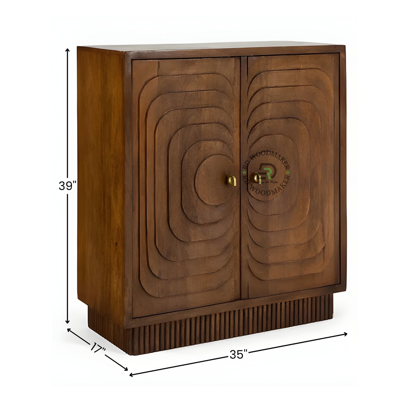 RETRO CURVED PANEL SOLID WOOD CABINET