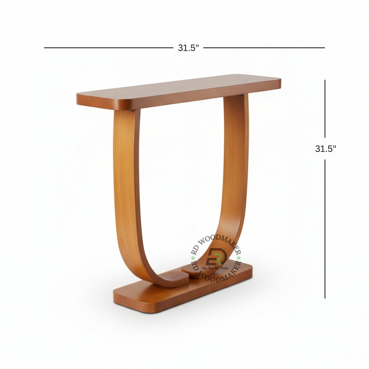 CURVED U-FRAME WOODEN CONSOLE TABLE