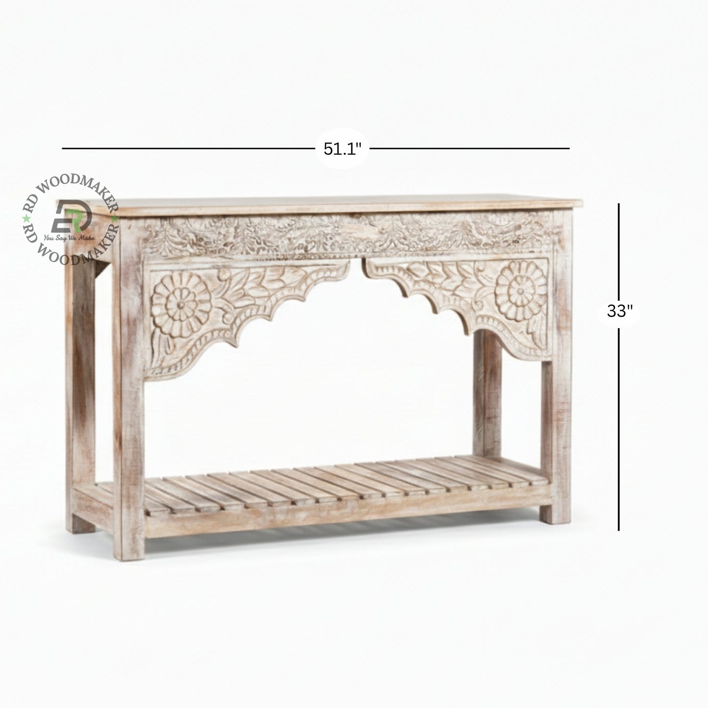 VINTAGE HANDCARVED ARCH CONSOLE TABLE