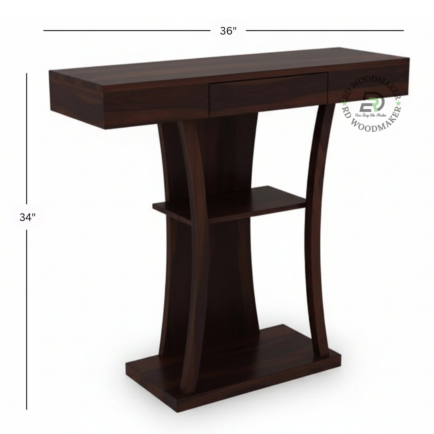 MODERN CURVED PEDESTAL STORAGE CONSOLE TABLE