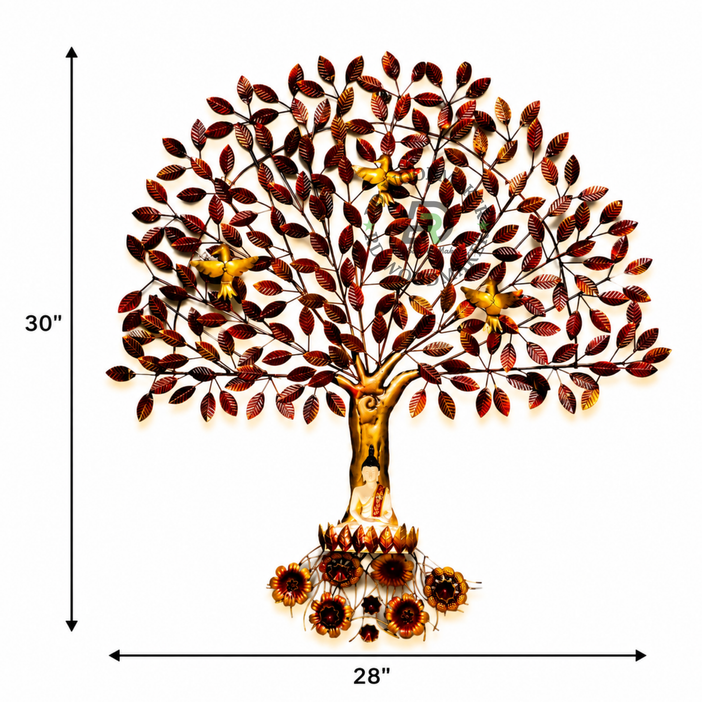 TREE OF LIFE WITH BIRDS METAL WALL DECOR