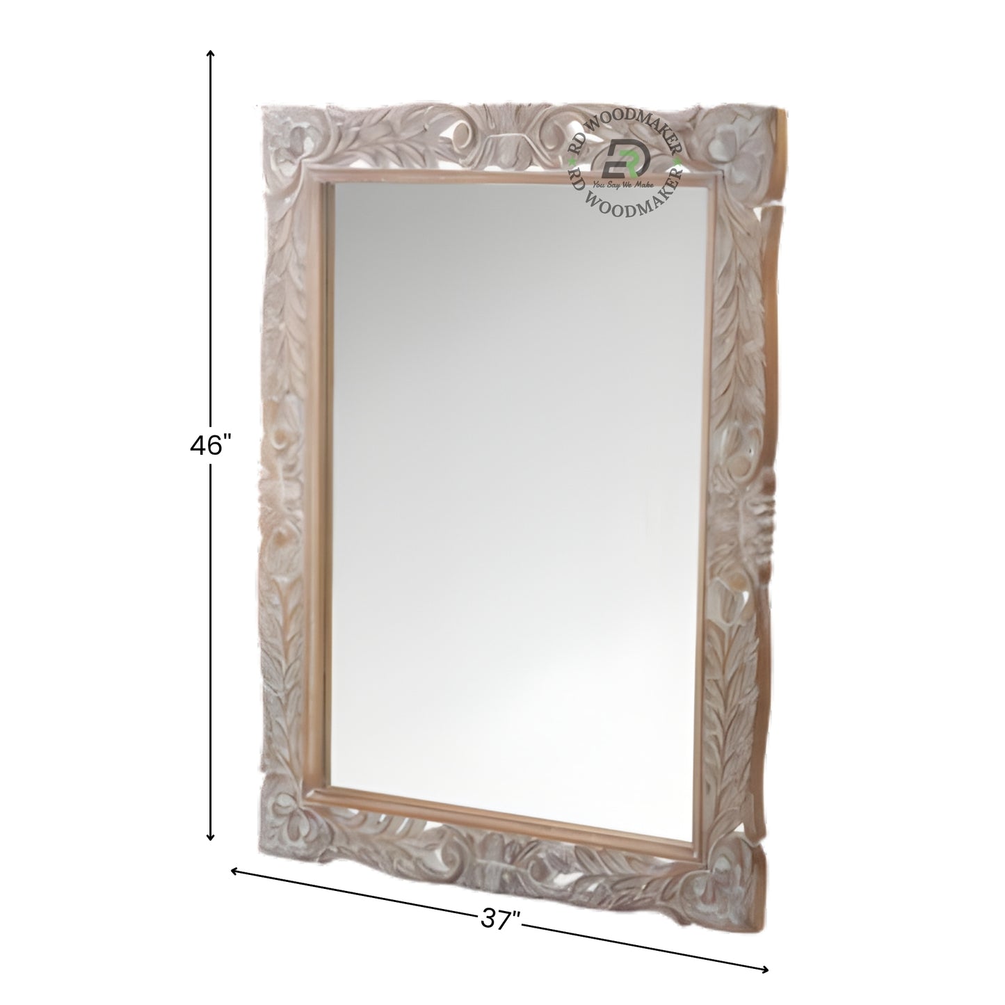 CLASSIC CARVED RECTANGULAR WOODEN MIRROR
