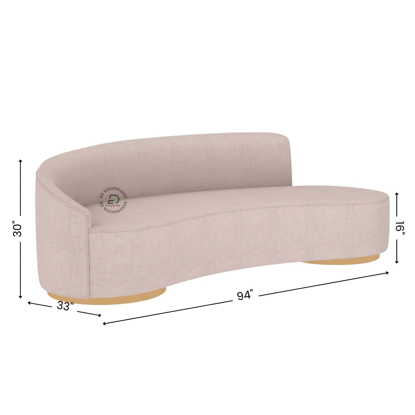 CURVED BACK WOOD FRAME DESIGNER SOFA