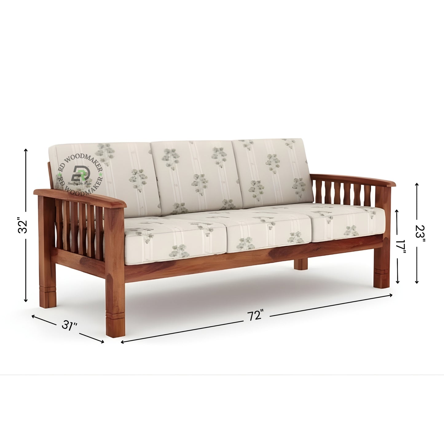 TRADITIONAL WOODEN FRAME PRINTED SOFA