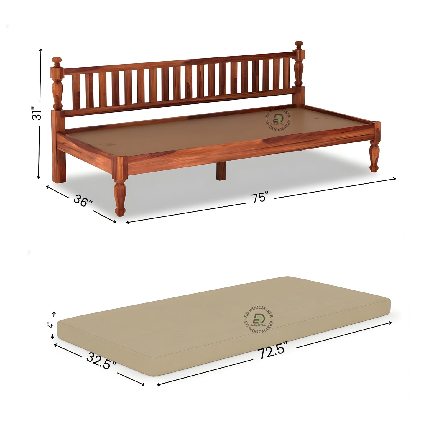 CLASSIC WOODEN DAYBED STYLE SOFA FRAME