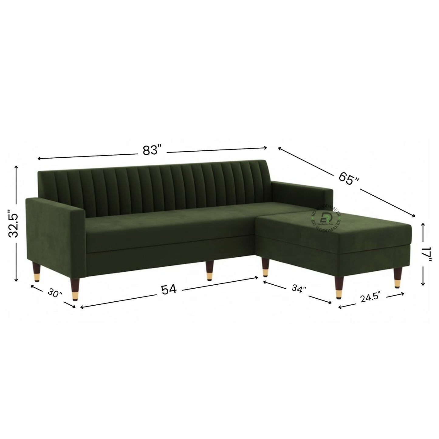 TRADITIONAL WOODEN ARM SOFA WITH CARVED DETAILS