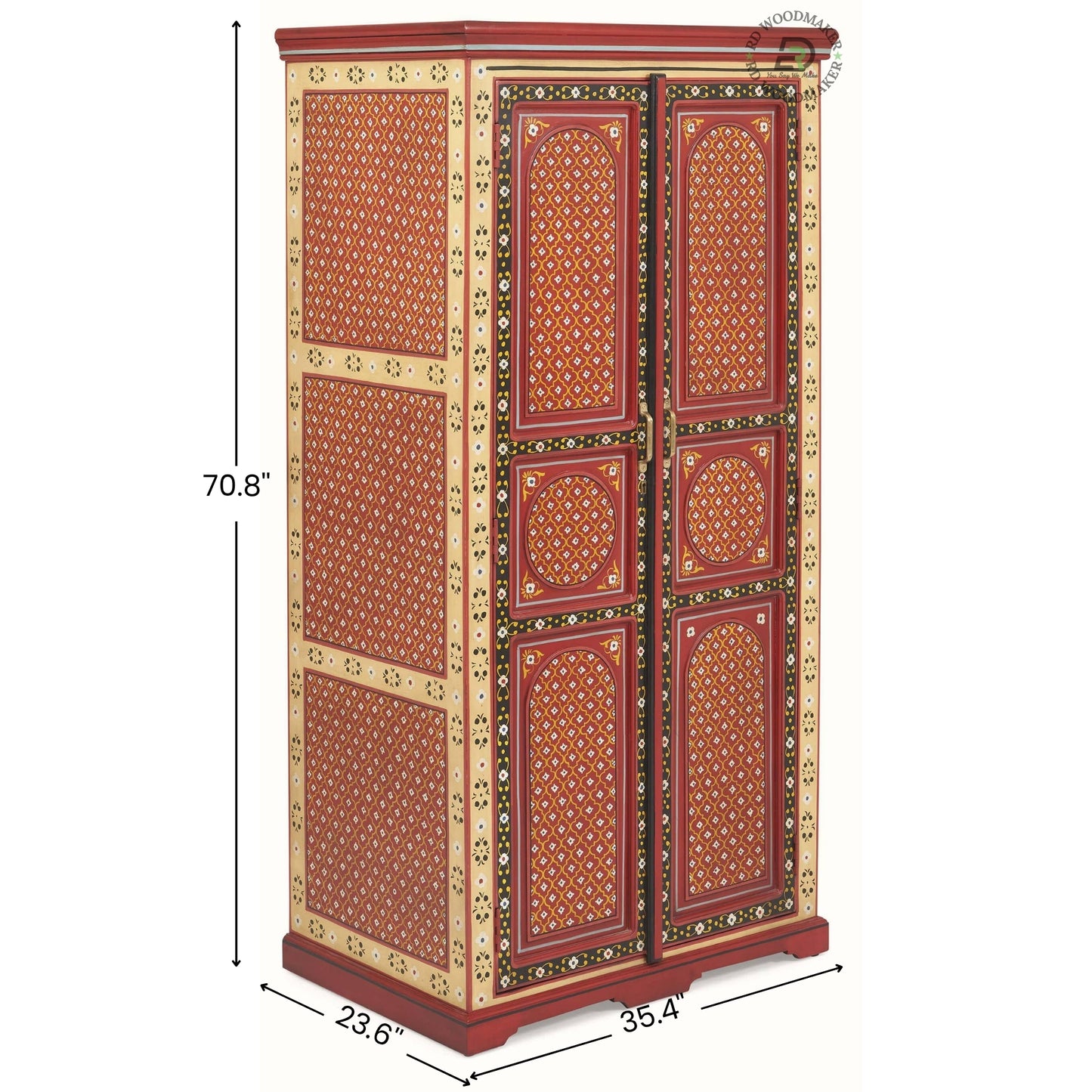 TRADITIONAL HAND-PAINTED 2-DOOR WARDROBE