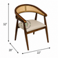 PREMIUM CANE BACK WOODEN ARMCHAIR WITH BEIGE CUSHION