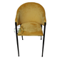 MUSTARD YELLOW VELVET UPHOLSTERED METAL ARMCHAIR
