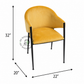 MUSTARD YELLOW VELVET UPHOLSTERED METAL ARMCHAIR