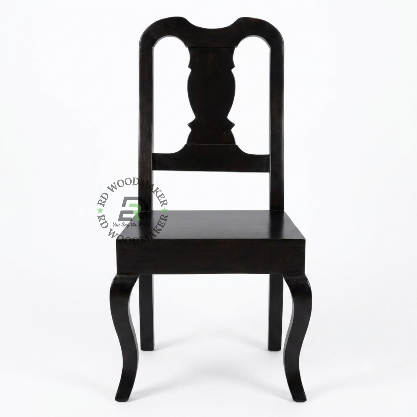 CLASSIC BLACK WOODEN HIGH BACK DINING CHAIR