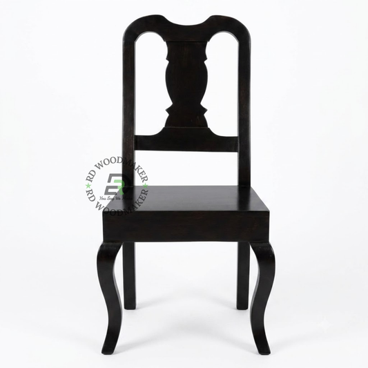 CLASSIC BLACK WOODEN HIGH BACK DINING CHAIR