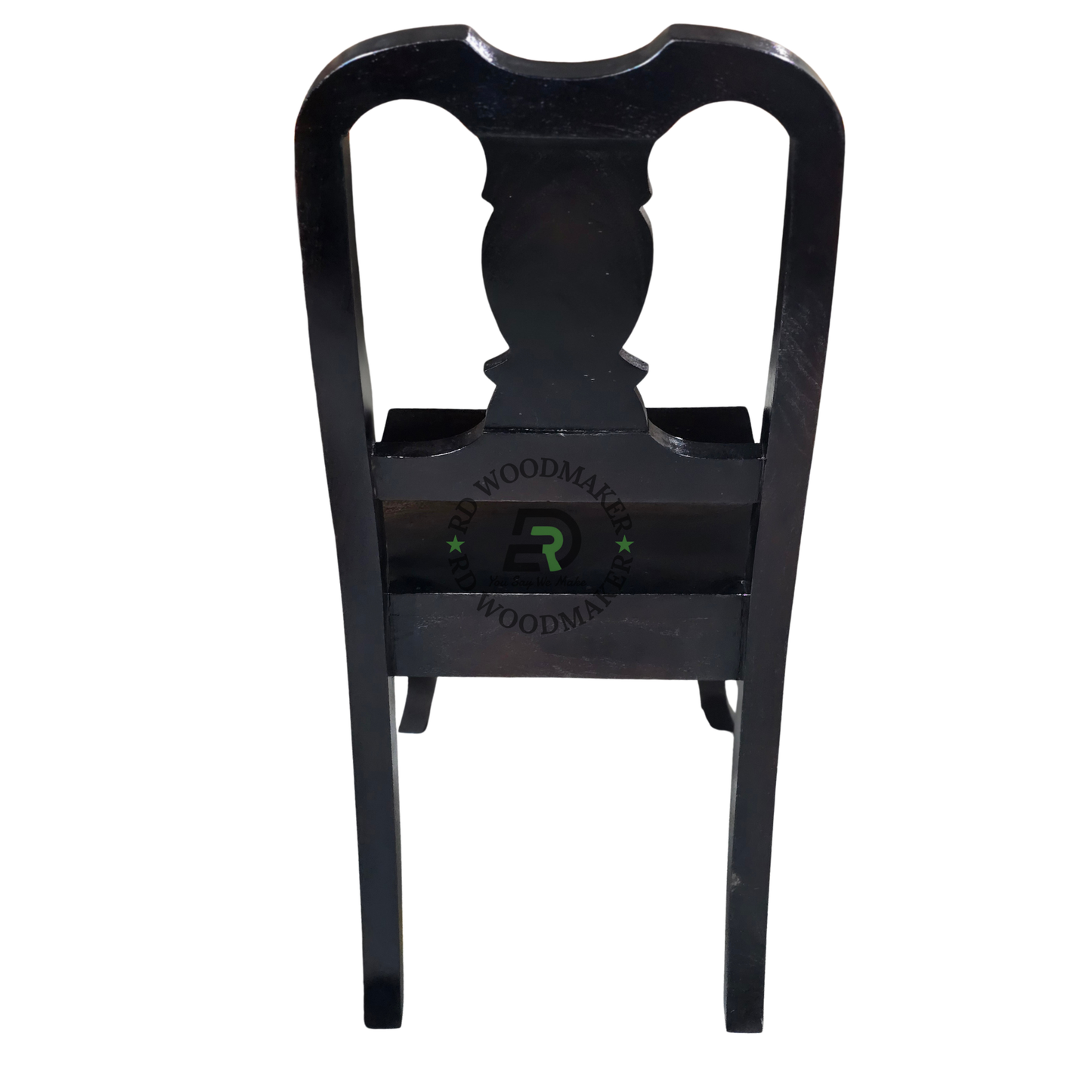 CLASSIC BLACK WOODEN HIGH BACK DINING CHAIR