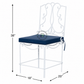 PREMIUM DECORATIVE WHITE METAL COUNTER CHAIR WITH BLUE CUSHION