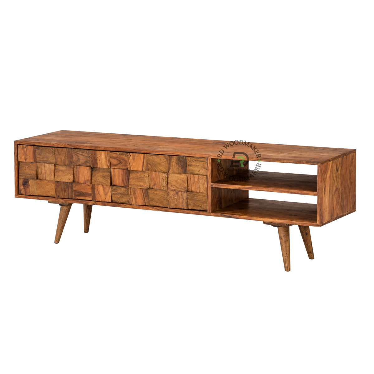 MOSAIC BLOCK-FRONT SOLID WOOD TV UNIT