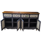 HANDCARVED BLACK & IVORY WOODEN SIDEBOARD