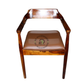 PREMIUM SCULPTED WOODEN ARMCHAIR WITH BROWN CUSHION