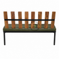 INDUSTRIAL OLIVE GREEN UPHOLSTERED CORNER SOFA SET WITH WOODEN SLAT BACKREST