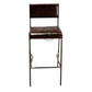 VINTAGE BROWN LEATHERETTE METAL BAR CHAIR