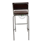 VINTAGE BROWN LEATHERETTE METAL BAR CHAIR
